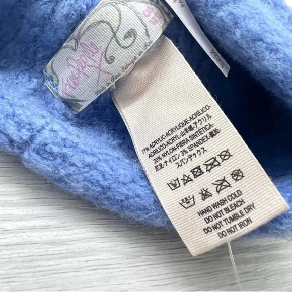 FREE PEOPLE ❄️ Dreamland‎ Blue Waffle Knit Beanie • NWT - Picture 5 of 7